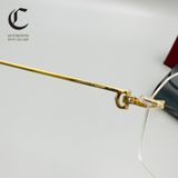 Gọng kính khoan cao cấp mạ vàng Cartier CT0162O - 001