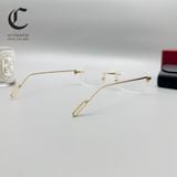 Gọng kính khoan cao cấp mạ vàng Cartier CT0162O - 001