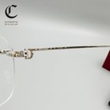 Gọng kính khoan cao cấp mạ vàng Cartier CT0343O - 002