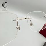 Gọng kính khoan cao cấp mạ vàng Cartier CT0343O - 002