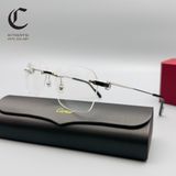 Gọng kính khoan cao cấp mạ vàng Cartier CT0343O - 002