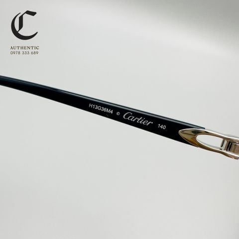 Gọng kính khoan cao cấp mạ vàng Cartier CT0287O