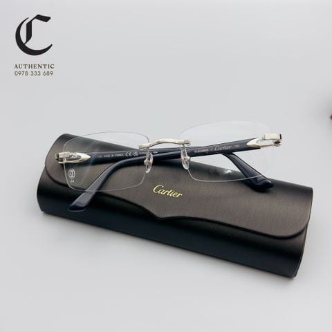 Gọng kính khoan cao cấp mạ vàng Cartier CT0287O
