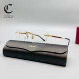 Gọng kính khoan cao cấp mạ vàng Cartier CT0349O - 001