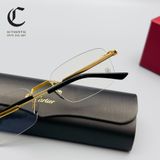 Gọng kính khoan cao cấp mạ vàng Cartier CT0349O - 001