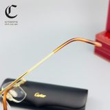 Gọng kính khoan cao cấp vàng đúc 18K Cartier CT0069O - 001