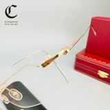 Gọng kính khoan cao cấp vàng đúc 18K Cartier CT0070O - 003