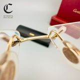 Gọng kính khoan cao cấp vàng đúc 18K Cartier CT0070O - 003