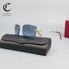 Gọng kính khoan cao cấp mạ vàng mắt râm xanh dương Cartier CT0005RS