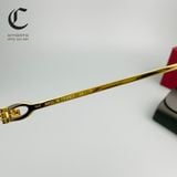Gọng kính khoan cao cấp mạ vàng mắt râm xanh dương Cartier CT0005RS