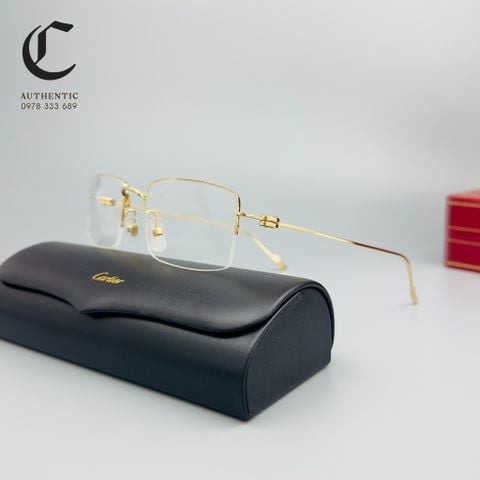 Gọng kính xẻ cước cao cấp vàng đúc 18K Cartier CT0380O - 002