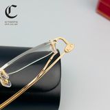 Gọng kính khoan cao cấp vàng đúc 18K Cartier CT0379O - 001