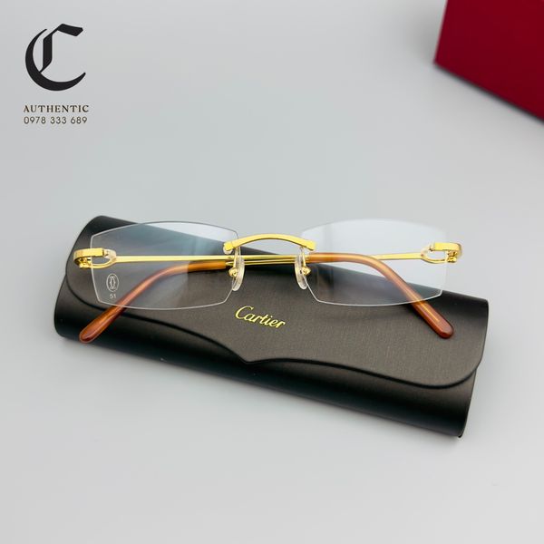 Ct0045o Buy Cartier Bolon Silver Rectangular Rimless Glasses