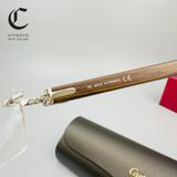 Gọng kính khoan cao cấp gọng gỗ Bubinga mạ vàng Cartier CT0052O - 004