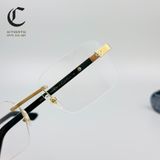 Gọng kính khoan cao cấp mạ vàng kết hợp sừng Cartier CT0411O 001