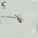 Gọng kính khoan cao cấp mạ vàng đầu báo Cartier CT0061O 003