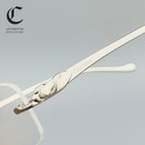 Gọng kính khoan cao cấp mạ vàng đầu báo Cartier CT0061O 003