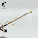 Gọng kính khoan cao cấp mạ vàng Cartier CT0414O 001