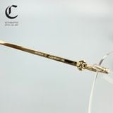 Gọng kính khoan cao cấp mạ vàng Cartier CT0414O 001