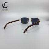 Gọng kính khoan cao cấp mạ vàng mắt nâu trà phủ tráng gương Cartier CT0012RS 001