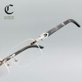 Gọng kính khoan cao cấp mạ vàng gọng sừng Cartier CT0049O 002