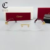 Gọng kính khoan cao cấp mạ vàng Cartier CT0318O 003