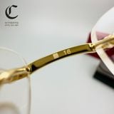 Gọng kính khoan cao cấp mạ vàng Cartier CT0318O 001