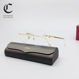 Gọng kính khoan cao cấp mạ vàng Cartier CT0342O 002