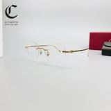Gọng kính khoan cao cấp mạ vàng Cartier CT0342O 002