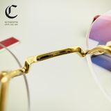 Gọng kính khoan cao cấp mạ vàng Cartier CT0342O 002