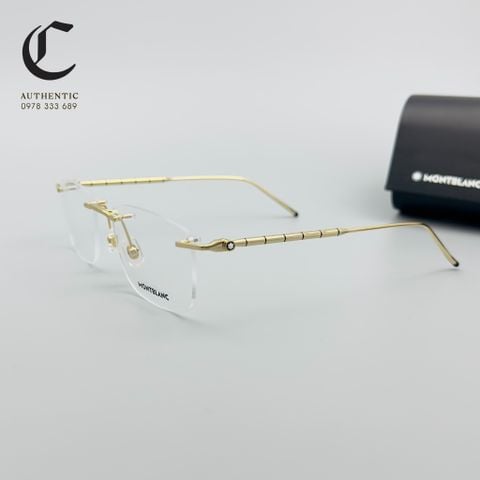Gọng kính khoan cao cấp mạ vàng Montblanc MB0215O - 001 Mẫu kính khoan phổ thông cho anh chị văn phòng