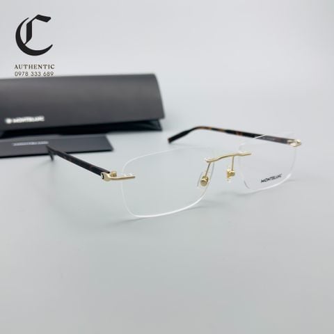 Gọng kính khoan cao cấp Montblanc MB0221O - 002 Mẫu kính khoan phổ thông cho anh chị văn phòng