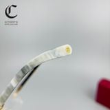 Gọng kính khoan cao cấp mạ vàng gọng sừng TRẮNG Cartier CT0377O 003