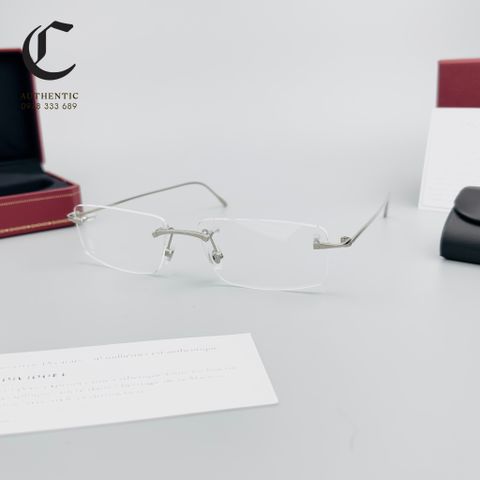 Gọng kính khoan cao cấp vàng đúc 18K Cartier CT0070O - 002
