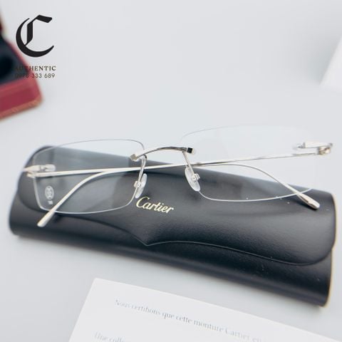 Gọng kính khoan cao cấp vàng đúc 18K Cartier CT0070O - 002