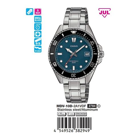 Casio 38.5mm Nam MDV-10D-2A1VDF