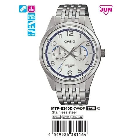 Casio 41.5mm Nam MTP-E340D-7AVDF