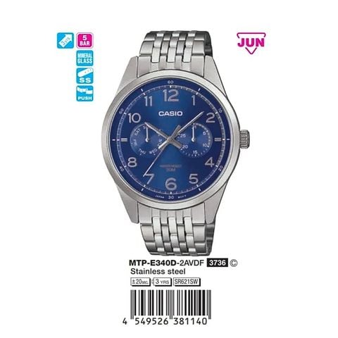 Casio 41.5mm Nam MTP-E340D-2AVDF
