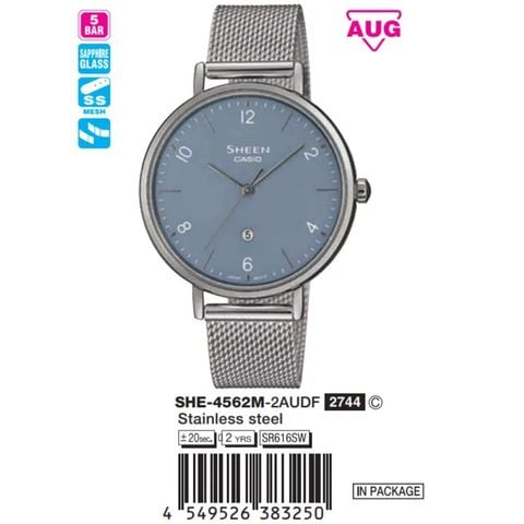 Casio 28mm Nữ SHE-4562M-2AUDF