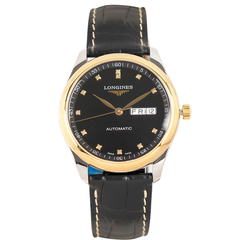 Longines Master Collection L2.755.5.57.2 (38.5mm) – Đồng hồ nam vàng 18K đính kim cương, phong cách Dress Watch Thụy Sỹ