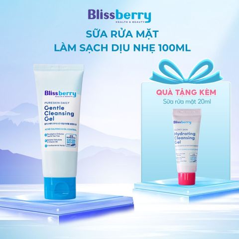 Sữa rửa mặt dịu nhẹ giảm mụn sạch sâu Blissberry Daily Gentle Cleansing Gel 100ml