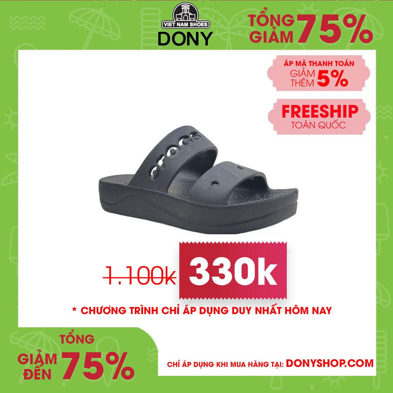  Dép SanDal Nữ Crocs Baya Platform 