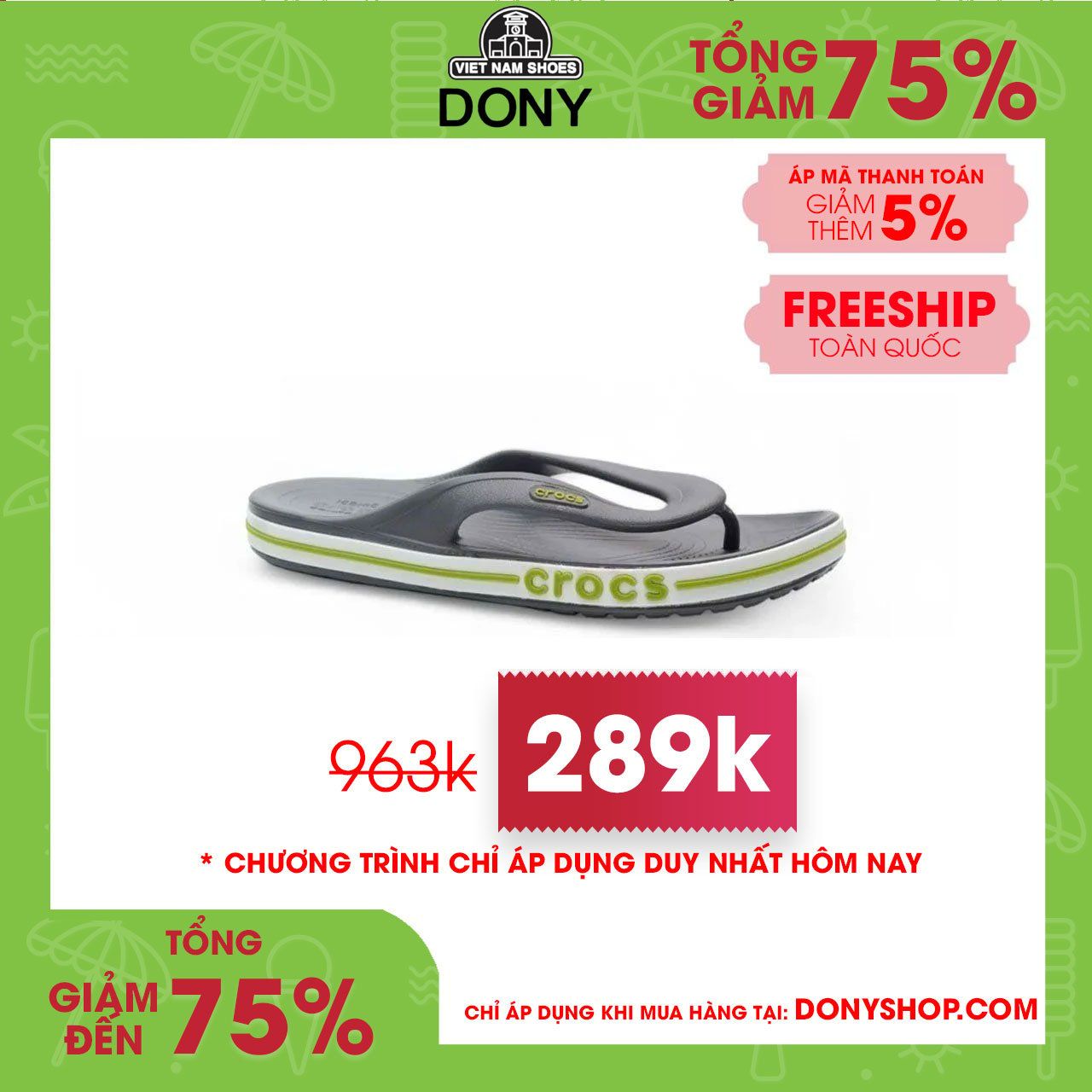  Dép Crocs BayaBand Flip-flop 