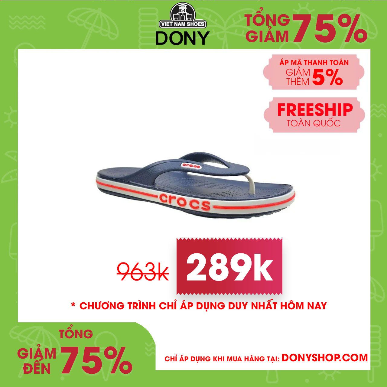  Dép Crocs BayaBand Flip-flop 
