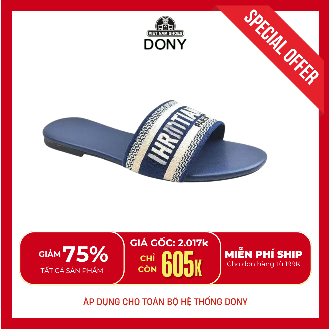  Dép Nữ Cao Cấp Thêu Chữ Dway Slide 