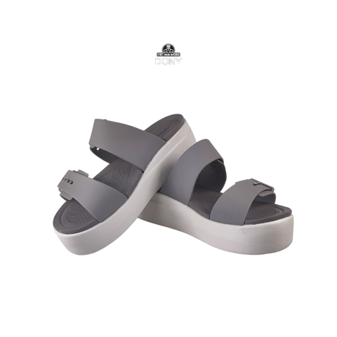  Dép Nữ Crocs Brooklyn Buckle Low Wedge 