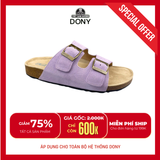  Dép Nam Nữ Quai ngang da lộn đế trấu có khóa 