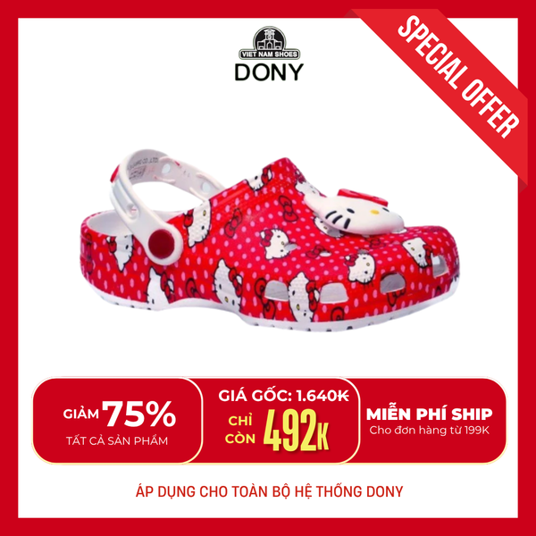  Dép Sục Trẻ Em Hình Hello Kitty Màu Đỏ 
