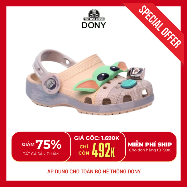  Dép sục Trẻ em và Người lớn Baby Yoda 