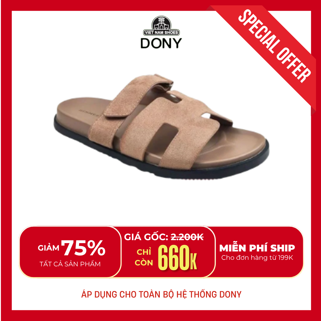  Dép Da Nam Nữ Cao Cấp Quai H – Mẫu Chypre 